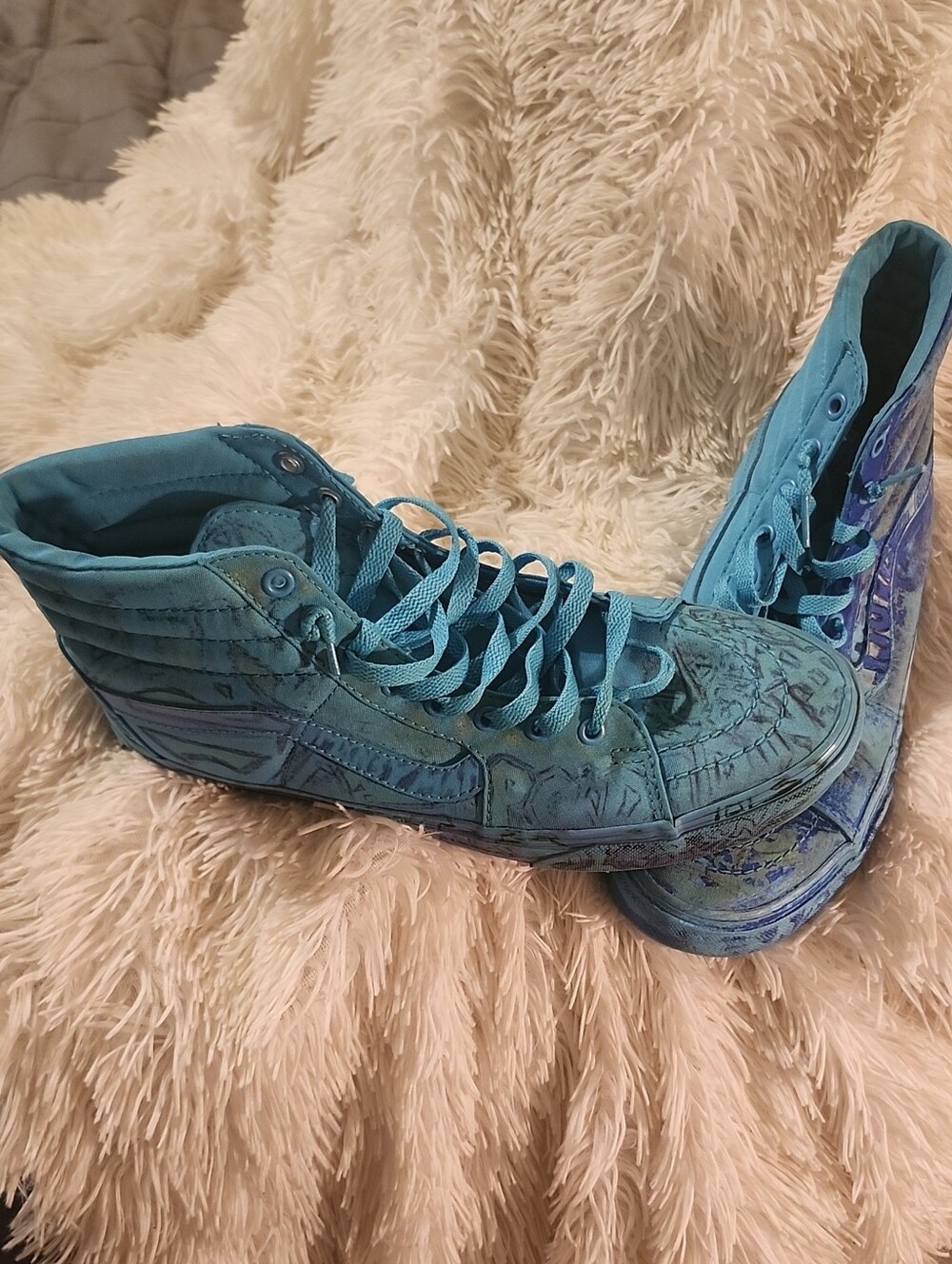 Vans Unisex High-Top Sneakers in Turquoise BlueSize Men 9.5 Women 11